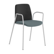 Origpic ee a — Choice – Tygklädd stol med armstöd och vitt stativ