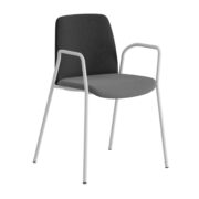 Origpic f d — Choice – Tygklädd stol med armstöd och vitt stativ