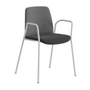 Origpic b d — Choice – Tygklädd stol med armstöd och vitt stativ