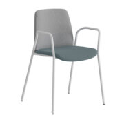 Origpic b e — Choice – Tygklädd stol med armstöd och vitt stativ