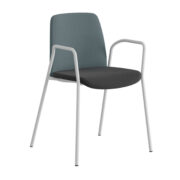 Origpic b — Choice – Tygklädd stol med armstöd och vitt stativ