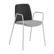 Origpic c aa — Choice – Tygklädd stol med armstöd och vitt stativ