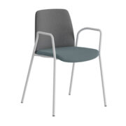 Origpic d — Choice – Tygklädd stol med armstöd och vitt stativ