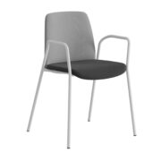 Origpic eca — Choice – Tygklädd stol med armstöd och vitt stativ