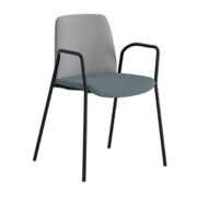 Origpic c — Choice – Tygklädd stol med armstöd och svart stativ