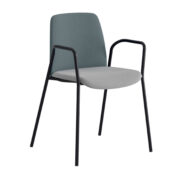 Origpic b — Choice – Tygklädd stol med armstöd och svart stativ