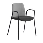 Origpic c — Choice – Tygklädd stol med armstöd och svart stativ