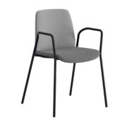 Origpic b b — Choice – Tygklädd stol med armstöd och svart stativ