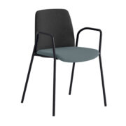 Origpic e a — Choice – Tygklädd stol med armstöd och svart stativ