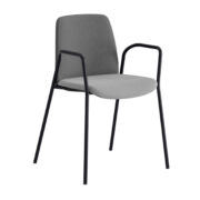 Origpic ce — Choice – Tygklädd stol med armstöd och svart stativ