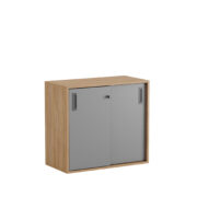 Origpic f d f — Småland Skjutdörrskåp ek – Bredd 80 cm x Höjd 72 cm.  Dörrar Vit, grå eller ek.