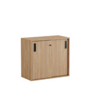 Origpic f ec — Småland Skjutdörrskåp ek – Bredd 80 cm x Höjd 72 cm.  Dörrar Vit, grå eller ek.