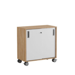 Origpic a df — Småland Skjutdörrskåp ek med hjul – 80 cm x 81 cm