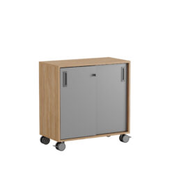 Origpic ee a — Småland Skjutdörrskåp ek med hjul – 80 cm x 81 cm