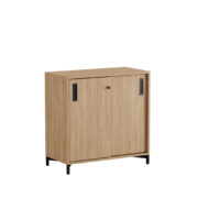 Origpic f fc — Småland Skjutdörrskåp ek med metallfötter –  80 cm x  73,5 cm