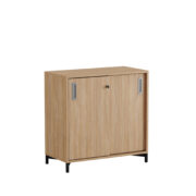 Origpic a a — Småland Skjutdörrskåp ek med metallfötter –  80 cm x  73,5 cm