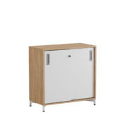 Origpic a — Småland Skjutdörrskåp ek med metallfötter –  80 cm x  73,5 cm