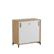 Origpic e — Småland Skjutdörrskåp ek med metallfötter –  80 cm x  73,5 cm