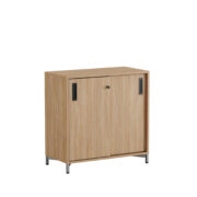 Origpic b — Småland Skjutdörrskåp ek med metallfötter –  80 cm x  73,5 cm