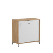 Origpic ab — Småland Skjutdörrskåp ek med metallfötter –  80 cm x  73,5 cm