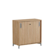 Origpic b b — Småland Skjutdörrskåp ek med metallfötter –  80 cm x  73,5 cm