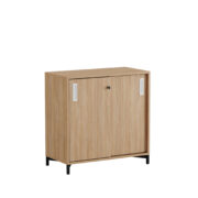 Origpic ca f — Småland Skjutdörrskåp ek med metallfötter –  80 cm x  73,5 cm