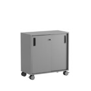 Origpic bc — Småland Skjutdörrskåp grå med hjul – 80 cm x 81 cm