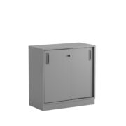 Origpic a a — Småland Skjutdörrskåp grå med sockel – Bredd 80 cm x Höjd 80 cm – Dörrar Vit, grå eller ek