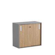 Origpic db cc — Småland Skjutdörrskåp grå  – Bredd 80 cm x Höjd 72 cm.  Dörrar Vit, grå eller ek.