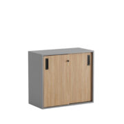 Origpic ad cc — Småland Skjutdörrskåp grå  – Bredd 80 cm x Höjd 72 cm.  Dörrar Vit, grå eller ek.