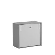 Origpic c — Småland Skjutdörrskåp grå  – Bredd 80 cm x Höjd 72 cm.  Dörrar Vit, grå eller ek.