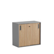 Origpic db — Småland Skjutdörrskåp grå  – Bredd 80 cm x Höjd 72 cm.  Dörrar Vit, grå eller ek.