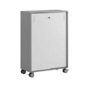 Origpic d — Småland Skjutdörrskåp grå med hjul – 80×116 cm