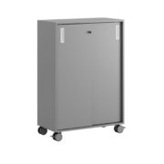 Origpic c c — Småland Skjutdörrskåp grå med hjul – 80×116 cm