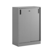 Origpic a d fb — Småland Skjutdörrskåp grå med sockel – Bredd 80 cm x Höjd 115,5 cm, Vit, grå eller ek. Från: