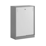 Origpic c f — Småland Skjutdörrskåp grå med sockel – Bredd 80 cm x Höjd 115,5 cm, Vit, grå eller ek. Från: