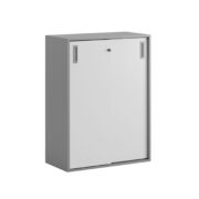 Origpic de — Småland Skjutdörrsskåp – Bredd 80 cm x Höjd 107,5 cm, Vit, grå eller ek. Från: