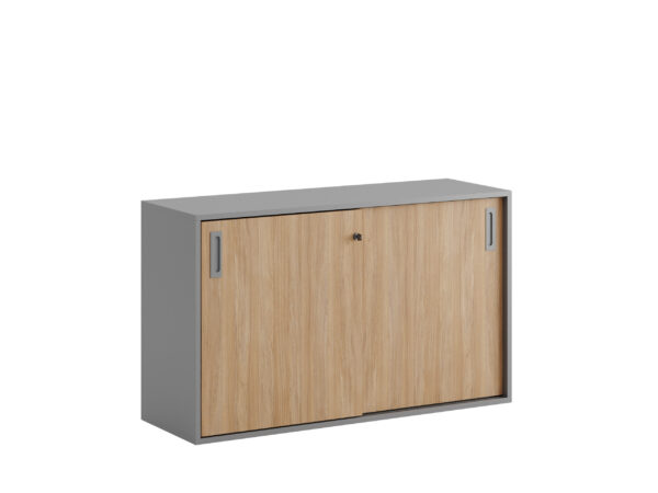 Origpic fdbb — Småland Skjutdörrskåp grå – Bredd 120 cm x Höjd 72 cm, Vit, grå eller ek. Från: