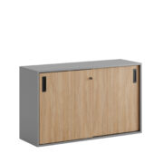 Origpic e f — Småland Skjutdörrskåp grå – Bredd 120 cm x Höjd 72 cm, Vit, grå eller ek. Från: