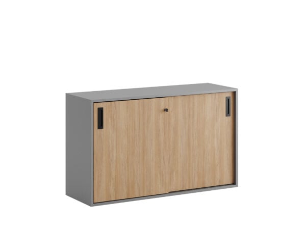 Origpic e f — Småland Skjutdörrskåp grå – Bredd 120 cm x Höjd 72 cm, Vit, grå eller ek. Från: