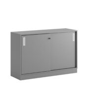 Origpic e ec — Småland Skjutdörrskåp grå med sockel – 120 cm x  80 cm