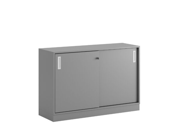 Origpic e ec — Småland Skjutdörrskåp grå med sockel – 120 cm x 80 cm