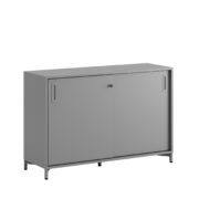 Origpic ede — Småland Skjutdörrskåp grå med metallfötter – Bredd 120 cm x Höjd 80 cm, Vit, grå eller ek. Från