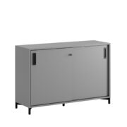 Origpic f — Småland Skjutdörrskåp grå med metallfötter – Bredd 120 cm x Höjd 80 cm, Vit, grå eller ek. Från: