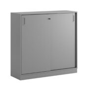 Origpic f bc — Småland skjutdörrskåp grå med sockel – Bredd 120 cm x Höjd 115,5 cm, Vit, grå eller ek. Från: