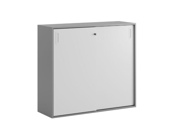 Origpic ff — Småland Skjutdörrskåp grå – Bredd 120 cm x Höjd 107,5 cm, Vit, grå eller ek. Från: