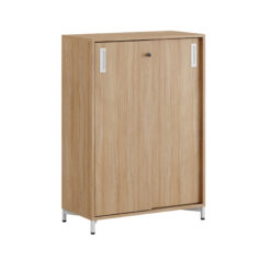 Origpic dbcd — Småland Skjutdörrskåp ek med metallfötter – Bredd 80 cm x Höjd 115,5 cm, Vit, grå eller ek. Frå