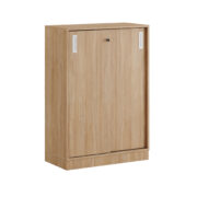 Origpic c d — Småland Skjutdörrskåp ek med sockel – Bredd 80 cm x Höjd 115,5 cm, Vit, grå eller ek. Från: