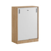 Origpic c — Småland Skjutdörrskåp ek med sockel – Bredd 80 cm x Höjd 115,5 cm, Vit, grå eller ek. Från: