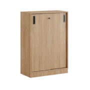 Origpic e — Småland Skjutdörrskåp ek med sockel – Bredd 80 cm x Höjd 115,5 cm, Vit, grå eller ek. Från: